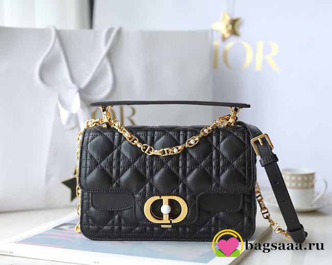 Bagsaaa Small Dior Jolie Top Handle Bag Black Cannage Calfskin - 22 x 14 x 8 cm - 1