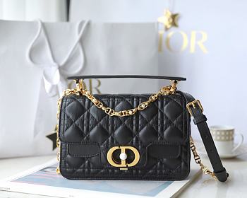 Bagsaaa Small Dior Jolie Top Handle Bag Black Cannage Calfskin - 22 x 14 x 8 cm