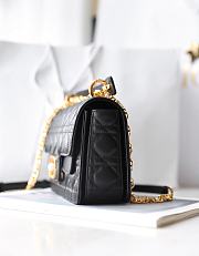 Bagsaaa Small Dior Jolie Top Handle Bag Black Cannage Calfskin - 22 x 14 x 8 cm - 5