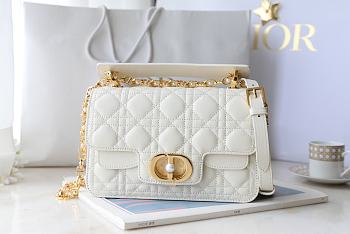 Bagsaaa Small Dior Jolie Top Handle Bag Latte Cannage Calfskin - 22 x 14 x 8 cm