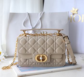 Bagsaaa Small Dior Jolie Top Handle Bag Beige Cannage Calfskin - 22 x 14 x 8 cm