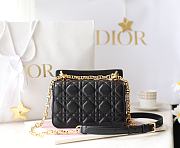 Bagsaaa Mini Dior Jolie Top Handle Bag Black Cannage Calfskin - 19 x 12 x 6 cm - 2