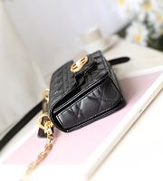 Bagsaaa Mini Dior Jolie Top Handle Bag Black Cannage Calfskin - 19 x 12 x 6 cm - 4