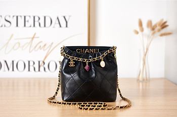 Bagsaaa Chanel Small Bucket Bag AS3793 Black - 17×16×7 cm