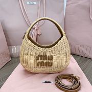 Bagsaaa Miumiu Wander Wicker Hobo Bag Size 20x17x6 cm - 1