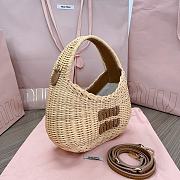 Bagsaaa Miumiu Wander Wicker Hobo Bag Size 20x17x6 cm - 2