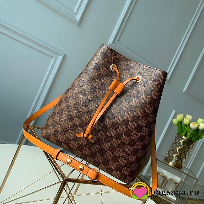 Bagsaaa Louis Vuitton N40213 NéoNoé Damier Ebène Safran Yellow - 26 x 26 x 17.5 cm - 1