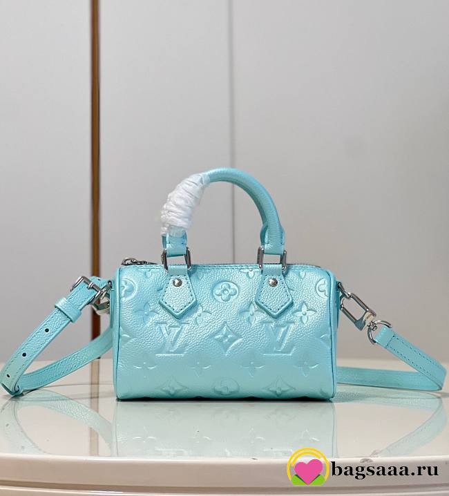 Bagsaaa Louis Vuitton Nano Speedy M82342 Pearly Lagoon Turquoise - 16x10x7.5 cm - 1