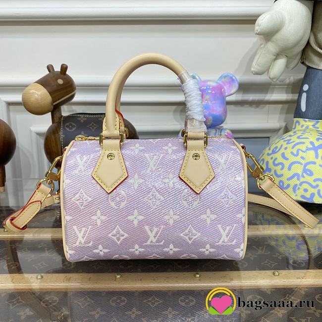 Bagsaaa Louis Vuitton M22849 Speedy Bandoulière 20 Monoglam Rose - 20.5 x 13.5 x 12 cm - 1