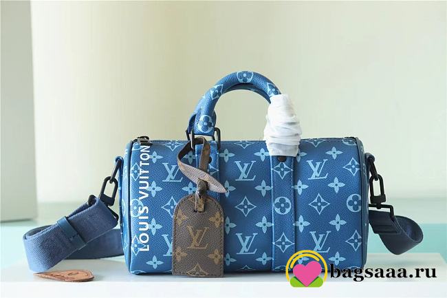 Bagsaaa Louis Vuitton M46803 Keepall Bandoulière 25 Atlantic Blue - 25 x 15 x 11 cm - 1