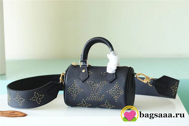 Bagsaaa Louis Vuitton M46745 Nano Speedy Black - 16 x 10 x 7.5 cm - 1