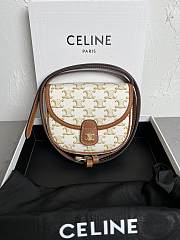 Bagsaaa Celine Mini Besace In Triomphe Canvas And Calfskin White - 16 X 14 X 4 CM - 1