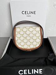 Bagsaaa Celine Mini Besace In Triomphe Canvas And Calfskin White - 16 X 14 X 4 CM - 4