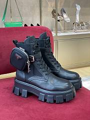 Bagsaaa Prada Monolith Brushed Leather And Re-Nylon Boots With Pouch Black - 1