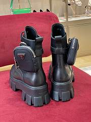 Bagsaaa Prada Monolith Brushed Leather And Re-Nylon Boots With Pouch Black - 3