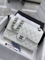 Bagsaaa Chanel Small Flap Bag White Caviar Silver Hardware - 23.5 cm - 1