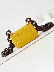 Bagsaaa Chanel Mini Flap Bag Lambskin & Wenge Wood Yellow AS4165 - 11 × 18 × 7 cm - 5