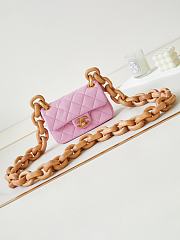 Bagsaaa Chanel Mini Flap Bag Lambskin & Wenge Wood Pink AS4165 - 11 × 18 × 7 cm - 1