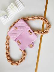 Bagsaaa Chanel Mini Flap Bag Lambskin & Wenge Wood Pink AS4165 - 11 × 18 × 7 cm - 4