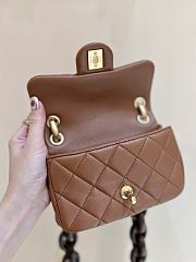 Bagsaaa Chanel Mini Flap Bag Lambskin & Wenge Wood Brown AS4165 - 11 × 18 × 7 cm - 2