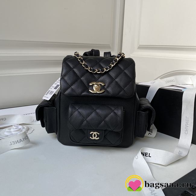 Bagsaaa Chanel Small Backpack Black AS4399 - 19.5 × 18 × 10 cm - 1