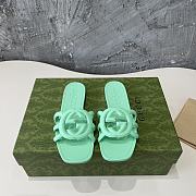 Bagsaaa Women's Interlocking G Slide Sandal 780307 Pale Green - 1