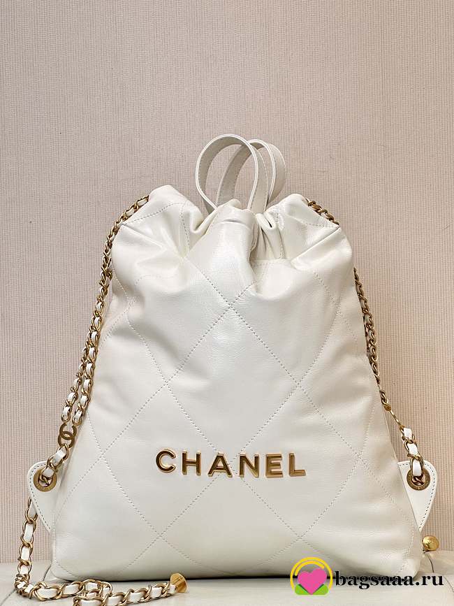 Bagsaaa Chanel 22 Backpack White AS3859 - 34 × 29 × 8 cm - 1