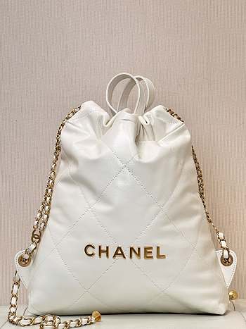 Bagsaaa Chanel 22 Backpack White AS3859 - 34 × 29 × 8 cm