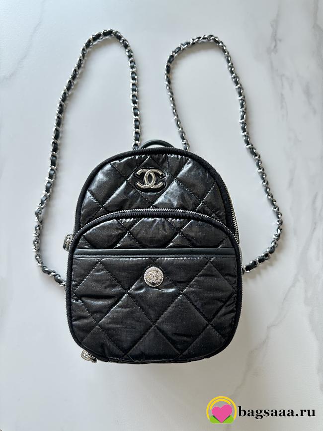 Bagsaaa Chanel Backpack AS4366 Nylon & Silver-Tone Metal Black - 22 × 18 × 10 cm - 1