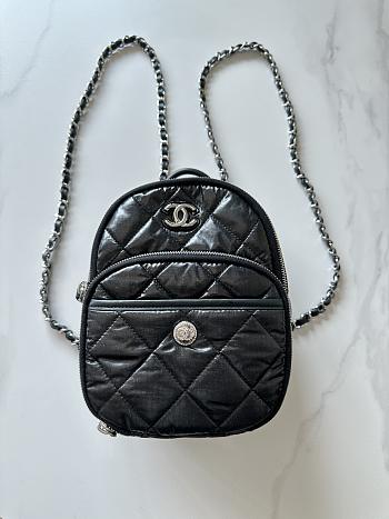 Bagsaaa Chanel Backpack AS4366 Nylon & Silver-Tone Metal Black - 22 × 18 × 10 cm