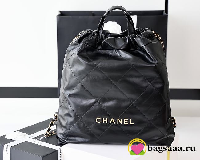 Bagsaaa Chanel Large Backpack Chanel 22 Black & Gold AS3313 - 51 × 40 × 9 cm - 1