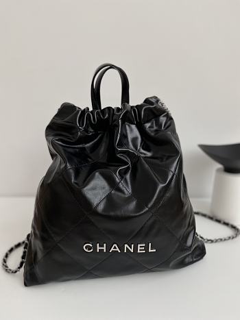 Bagsaaa Chanel Large Backpack Chanel 22 Black & Silver AS3313 - 51 × 40 × 9 cm