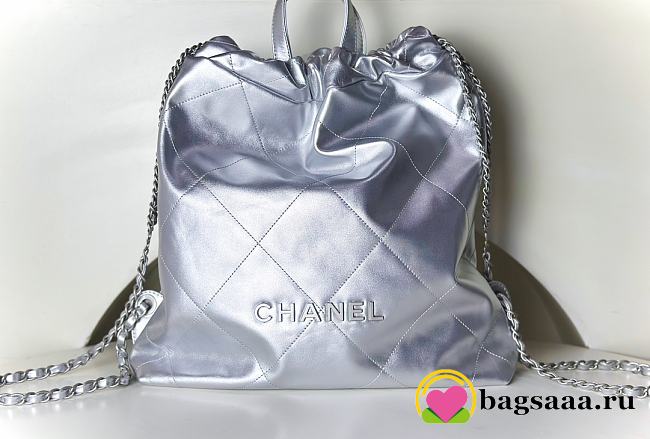 Bagsaaa Chanel Large Backpack Chanel 22 Silver AS3313 - 51 × 40 × 9 cm - 1