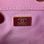 Bagsaaa Chanel Small Backpack Grained Shiny Calfskin AS3787 Pink - 17.5-16.5-10 cm - 5