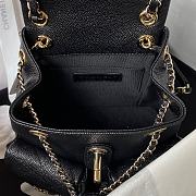 Bagsaaa Chanel Small Backpack Grained Shiny Calfskin AS3787 Black - 17.5-16.5-10 cm - 2