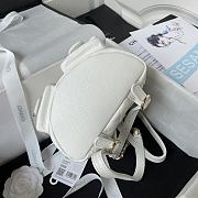 Bagsaaa Chanel Small Backpack Grained Shiny Calfskin AS3787 White - 17.5-16.5-10 cm - 5