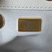 Bagsaaa Chanel Small Backpack Grained Shiny Calfskin AS3787 White - 17.5-16.5-10 cm - 3