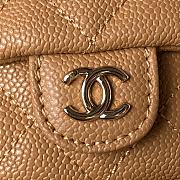 Bagsaaa Chanel Small Backpack Grained Shiny Calfskin AS3787 Brown - 17.5-16.5-10 cm - 3