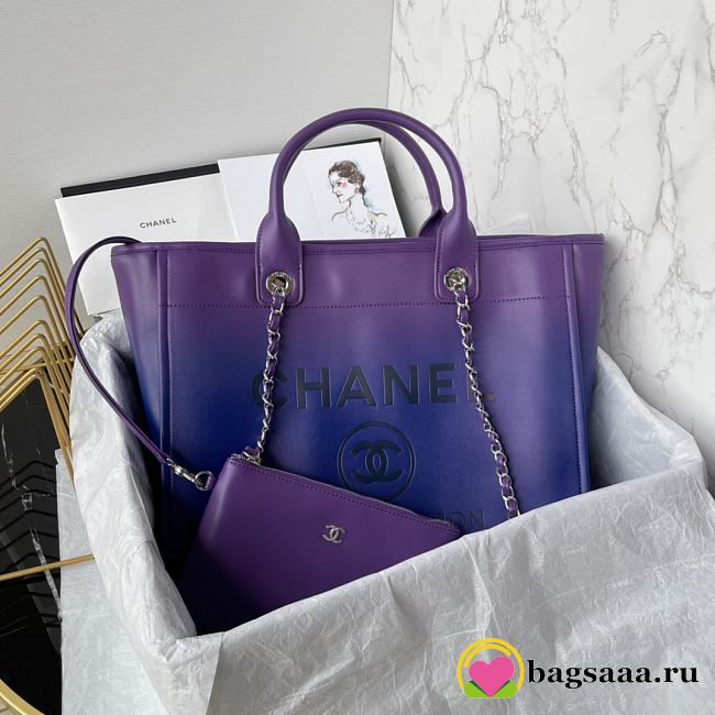 Bagsaaa Chanel Shopping Bag AS3351 Purple/Blue/Dark Blue - 26 × 41 × 17 cm - 1