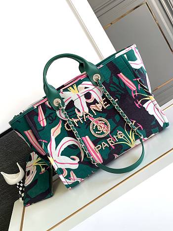 Bagsaaa Chanel Large Tote Green & Multicolor A66941 - 30 × 50 × 22 cm