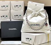 Bagsaaa Chanel 22 Small Handbag White & Rainbow Logo AS3260 - 35 × 37 × 7 cm - 1