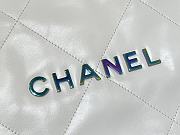 Bagsaaa Chanel 22 Small Handbag White & Rainbow Logo AS3260 - 35 × 37 × 7 cm - 5