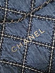 Bagsaaa Chanel 22 Small Handbag Stitched Denim AS3260 - 35 × 37 × 7 cm - 3