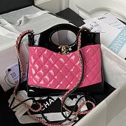 Bagsaaa Chanel 31 Mini Shopping Bag AS4133 Pink & Black Patent Calfskin - 22 × 23 × 5.5 cm - 1