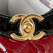 Bagsaaa Chanel 31 Mini Shopping Bag AS4133 Burgundy & Black Patent Calfskin - 22 × 23 × 5.5 cm - 4