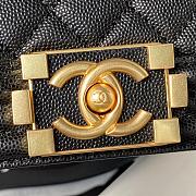 Bagsaaa Boy Chanel Handbag With Handle Black Grained Shiny Calfskin A94804 - 14.5 × 25 × 8 cm - 3