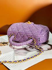 Bagsaaa Chanel Small Bag With Top Handle AS4573 Purple Tweed - 11.5 × 20.5 × 5.5 cm - 3