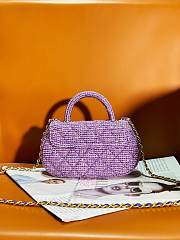 Bagsaaa Chanel Small Bag With Top Handle AS4573 Purple Tweed - 11.5 × 20.5 × 5.5 cm - 5