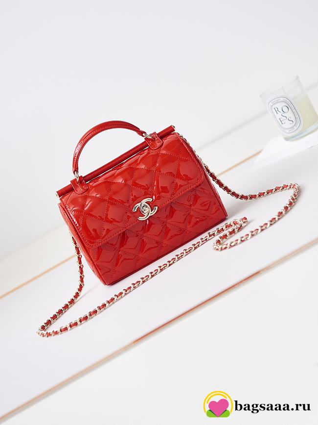 Bagsaaa Chanel Small Box Bag Red Patent AS4511 - 13 × 18 × 8.5 cm - 1