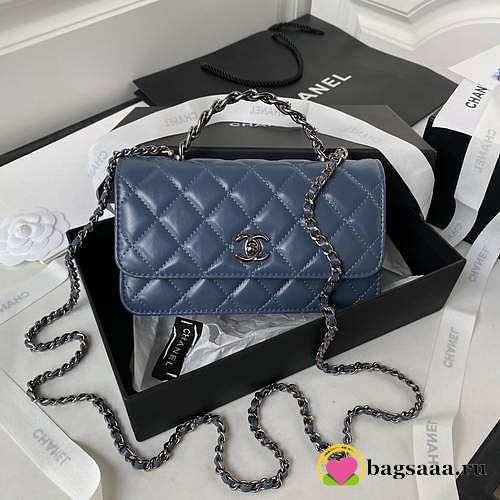 Bagsaaa Chanel Clutch With Chain AP3566 Blue - 11 × 18.5 × 6 cm - 1